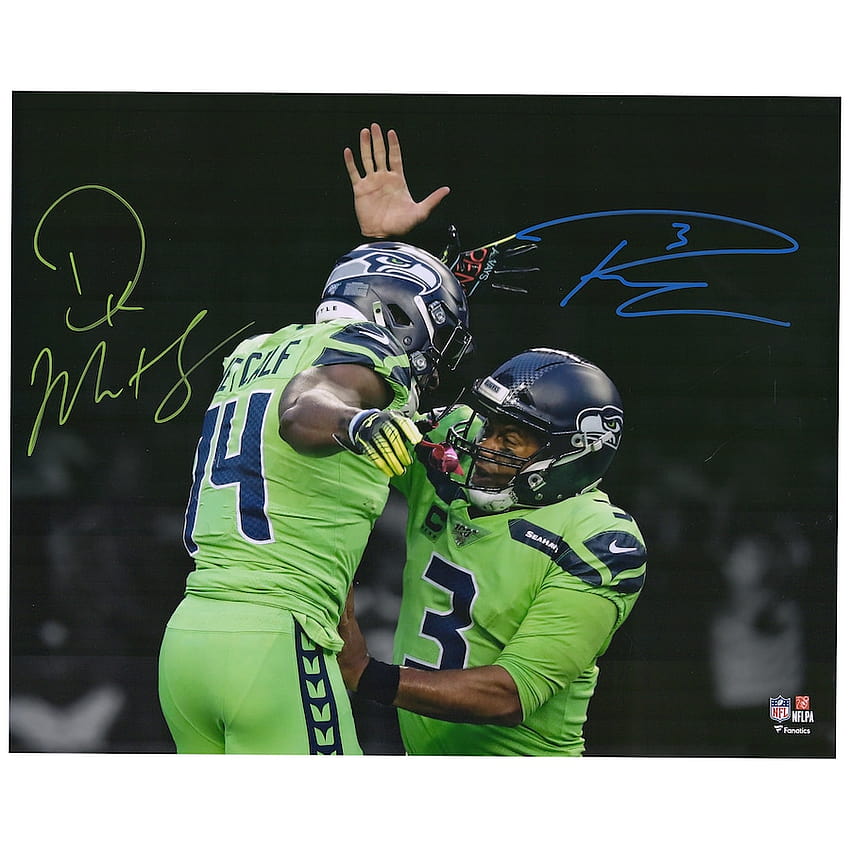 Russell Wilson & DK Metcalf Seattle Seahawks Autographed 16, dk metcalf and russell wilson HD phone wallpaper