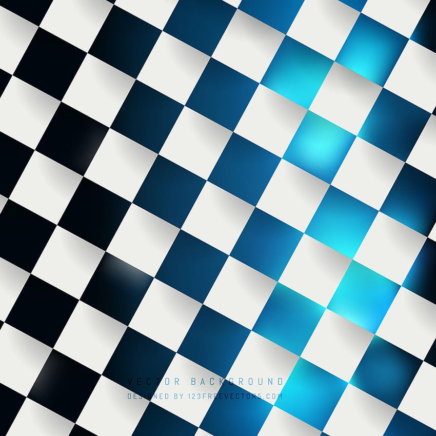 Planos de fundo padrão xadrez azul, fundo xadrez azul Papel de