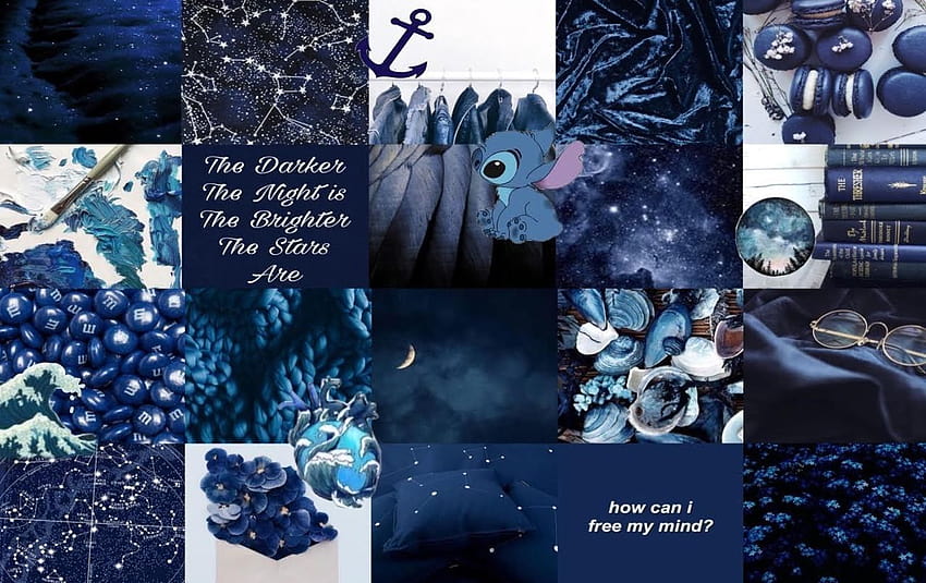 blue collage Tumblr posts, blue aesthetic HD wallpaper