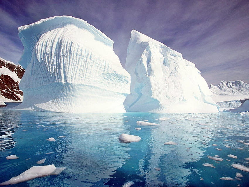 Water nature frozen icebergs HD wallpaper