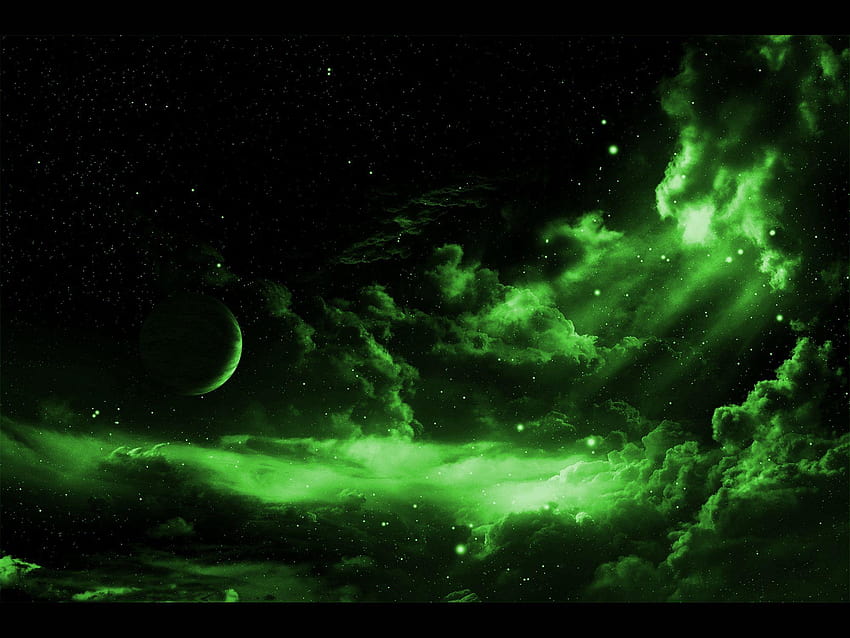 Nebulosa verde, espacio verde fondo de pantalla