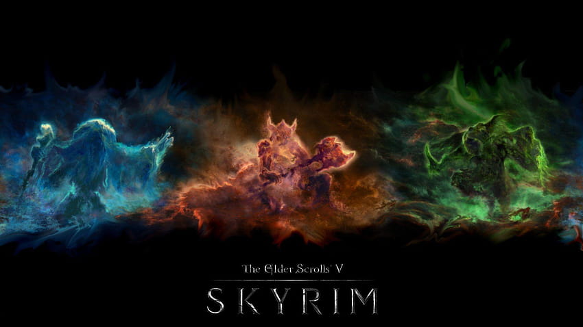 ทักษะ Skyrim แบบเต็มและพื้นหลัง วอลล์เปเปอร์ HD
