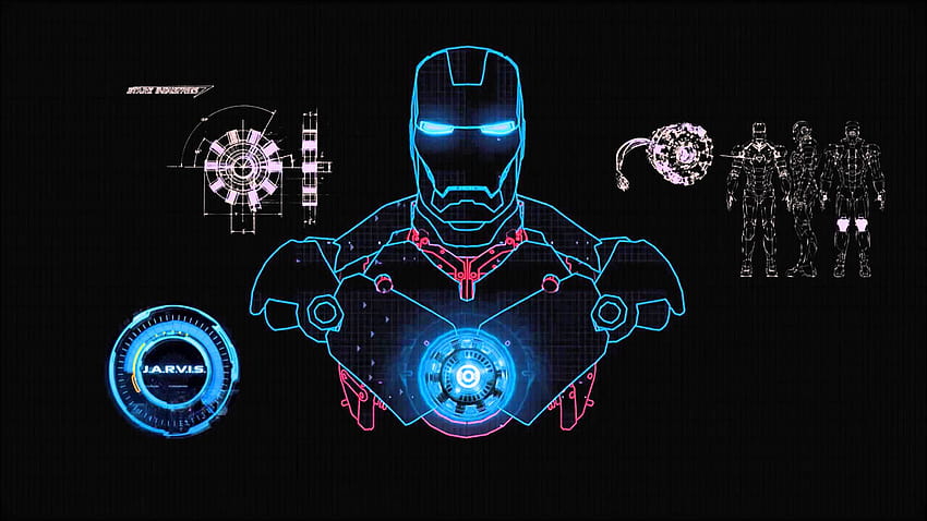 Jarvis Iron Man, starker Industrien des Eisenmanns HD-Hintergrundbild