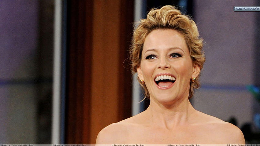 Elizabeth Banks Laughing And Open Mouth Face Closeup HD wallpaper