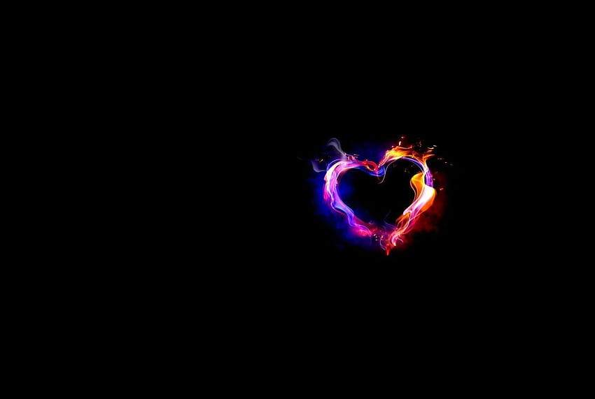 Fire Heart, heart on fire HD wallpaper