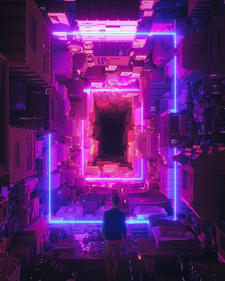 Estetica al neon, arte cyberpunk ... pinterest, cyberpunk amoled pink Sfondo del telefono HD