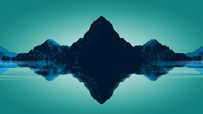 Mountain Reflection, lowpoly HD wallpaper