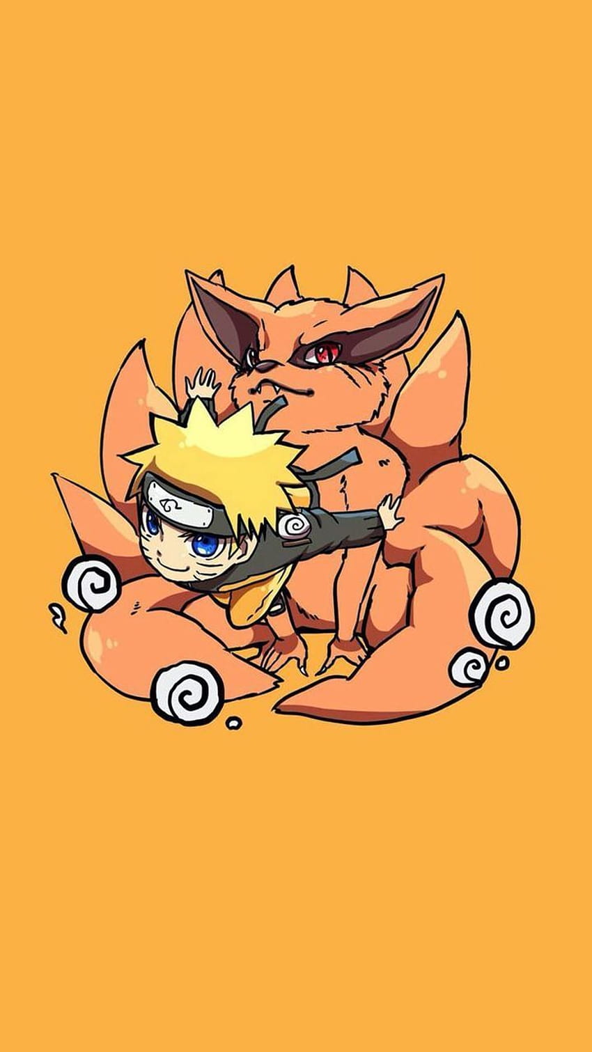 Cute chibi Naruto & Kyuubi <3, kurama cute HD phone wallpaper