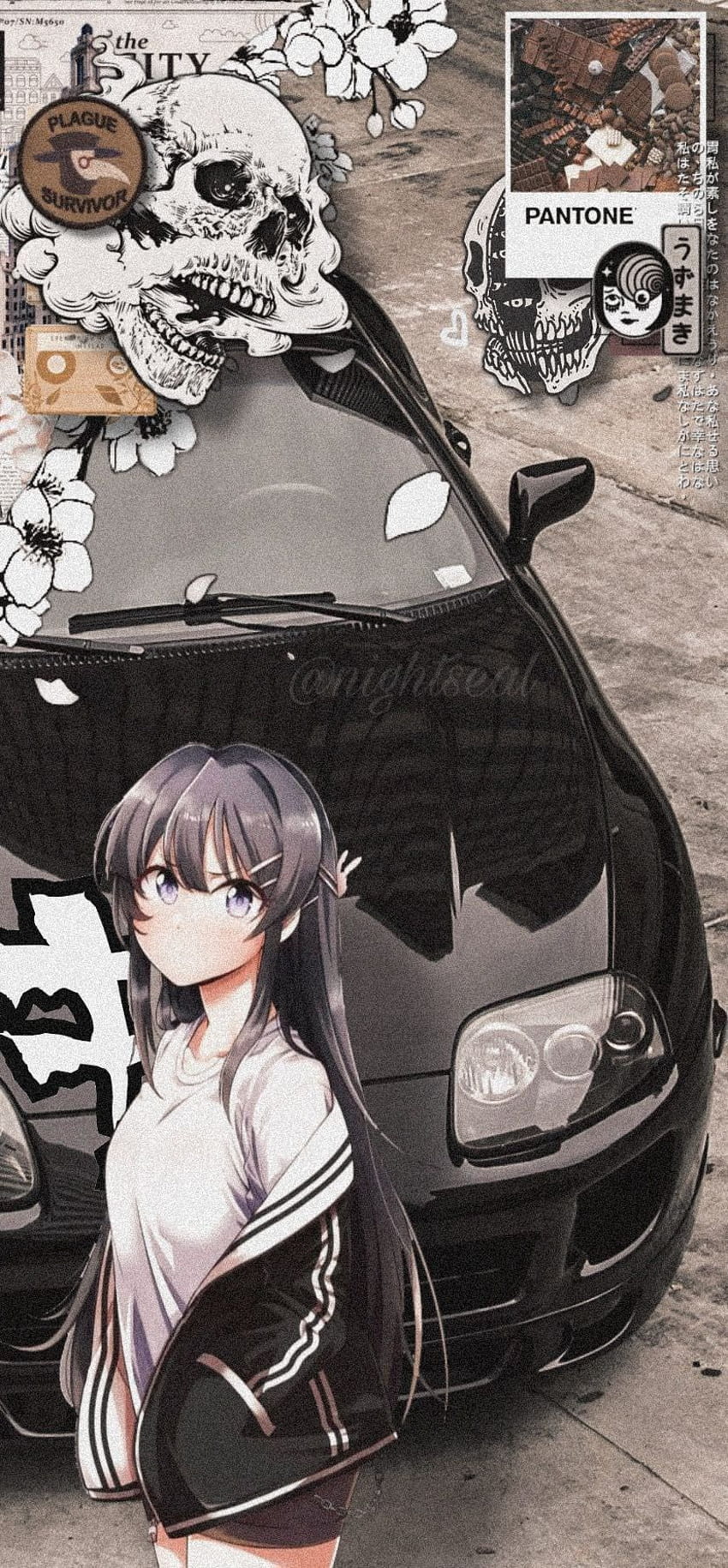 Kevin on Car en 2021, lindas chicas anime 2021 fondo de pantalla del teléfono