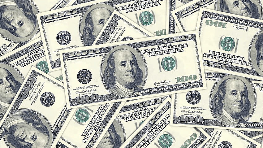 Hundred dollar bills as background. Money pile, financial theme, dollar background HD wallpaper