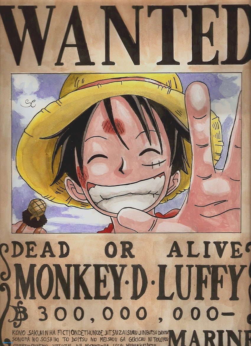 One Piece Wanted, poster buronan luffy wallpaper ponsel HD