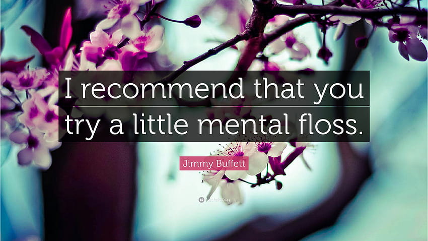 Jimmy Buffett Quote: “I recommend that you try a little mental floss HD wallpaper