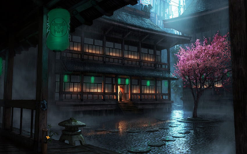 Japanese Anime City 2020, anime city dark aesthetic HD wallpaper