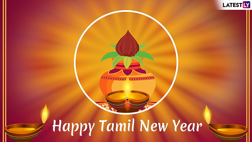 Puthandu Vazthukal & for Online: GIF Selamlamaları ve WhatsApp Çıkartma Mesajları ile Mutlu Tamil Yeni Yıl 2019 Dileyin HD duvar kağıdı