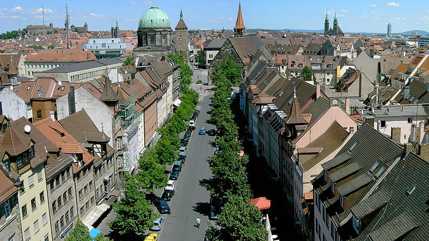 Нюрнберг Германия Сгради на градове 1366x768 HD тапет