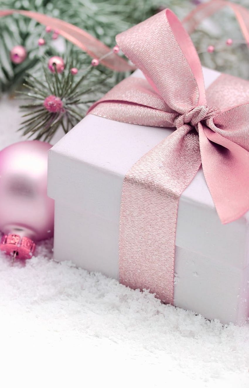 Pinkblushcakes、ピンクのクリスマス プレゼント HD電話の壁紙