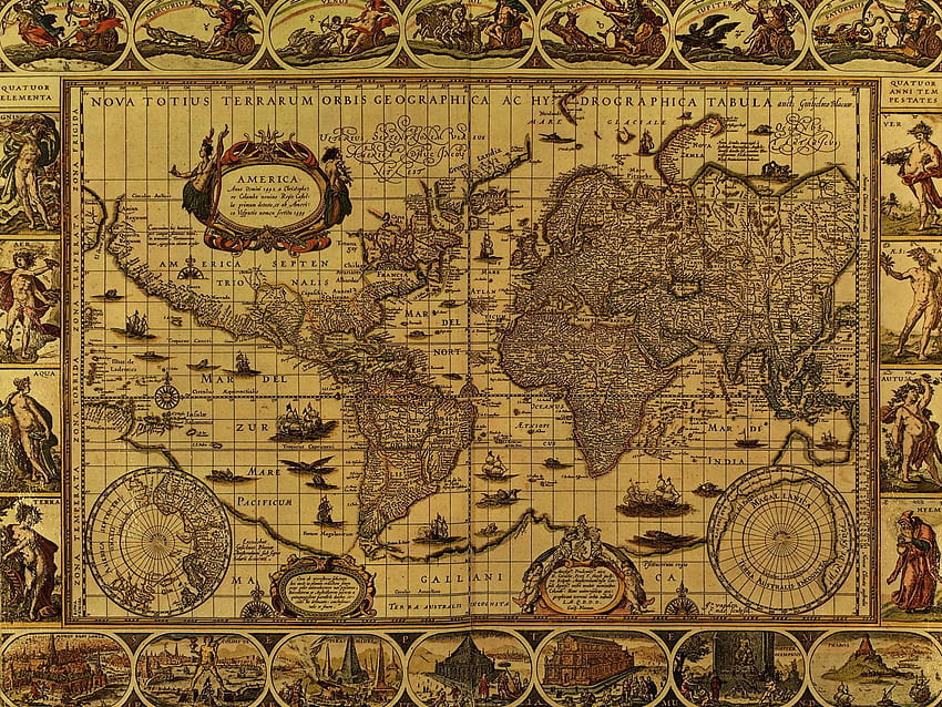 5 Antike Karte, antike Welt HD-Hintergrundbild