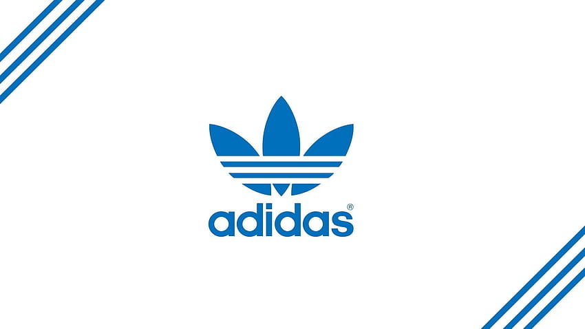 Logo Adidas, tekst, niebieski, pismo zachodnie, komunikacja • Dla Ciebie Tapeta HD