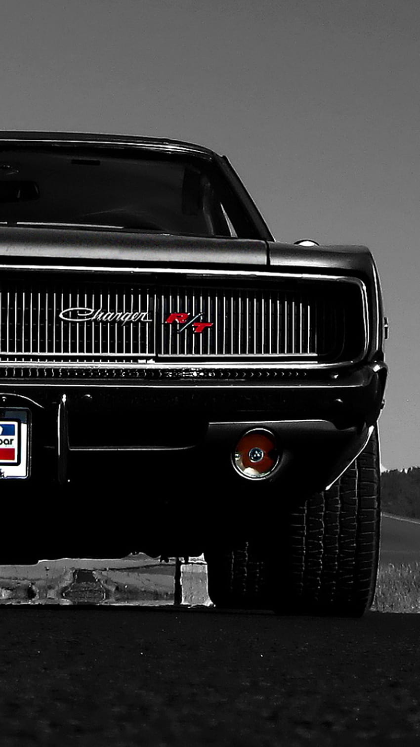 Charger RT, Dodge Charger R T, Dodge, Schwarz, Reifen, Muscle Cars, schwarze Oldtimer HD-Handy-Hintergrundbild