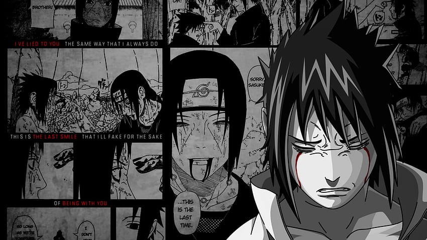 Naruto shippuden uchiha itachi uchiha sasuke manga, itachi tersenyum Wallpaper HD