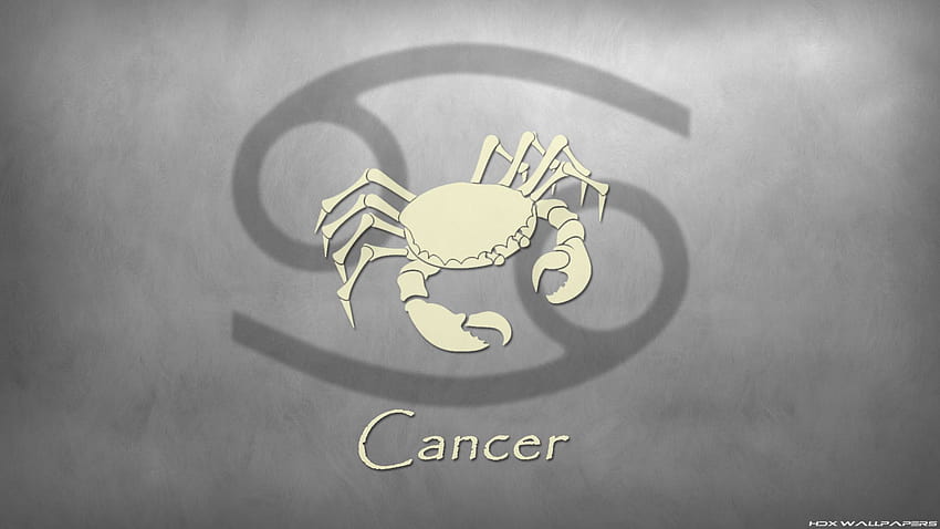 Cancer sign on a gray backgrounds and, cancer laptop HD wallpaper