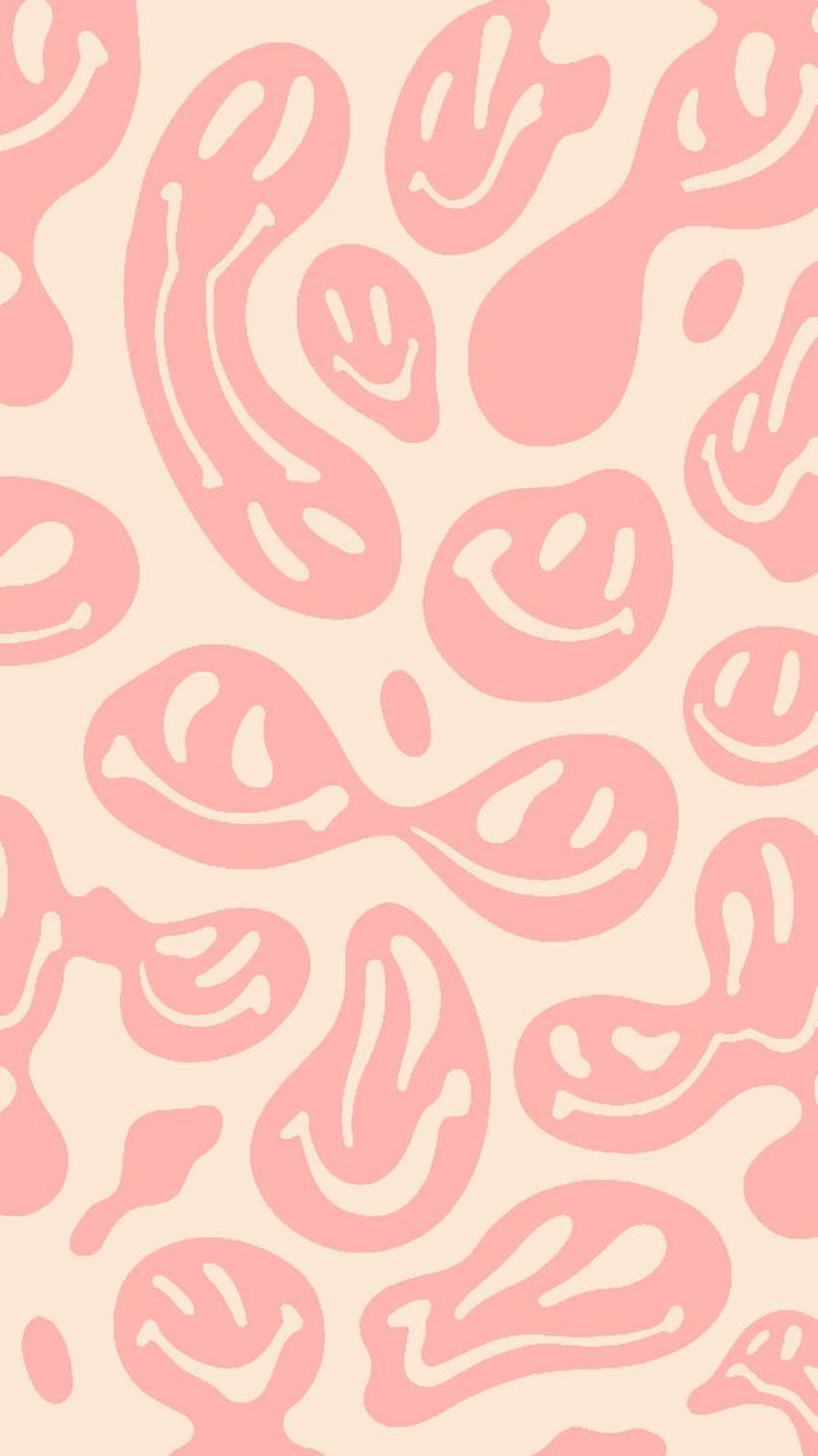 pink smiley face in 2021, trendy preppy HD phone wallpaper