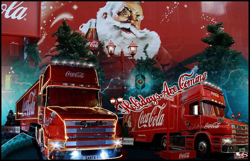 Old Red Truck Christmas, coca cola christmas truck HD wallpaper