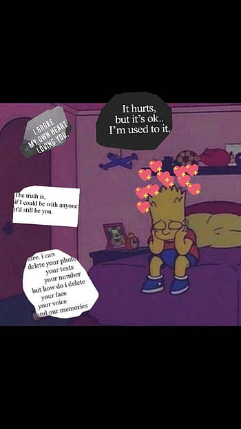 sad#bartsimpson #bart#simpsons #sadboy #lol#🖤#cute - Depressing Sad  Simpsons Edits, HD Png Download , Transparent Png Image - PNGitem