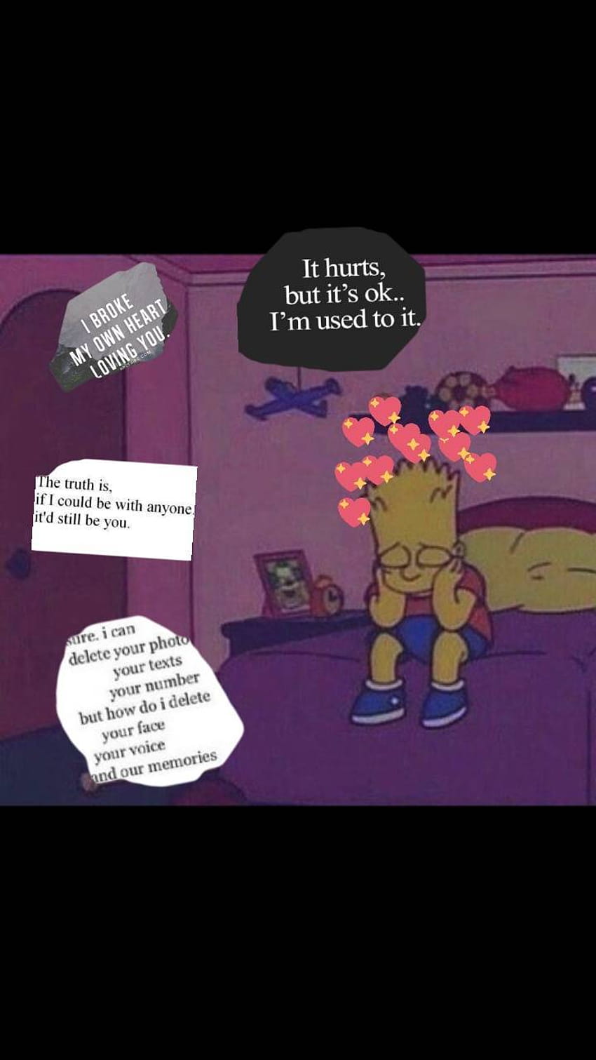 bart and lisa simpson sad edit aesthetic profile picture wallpaper