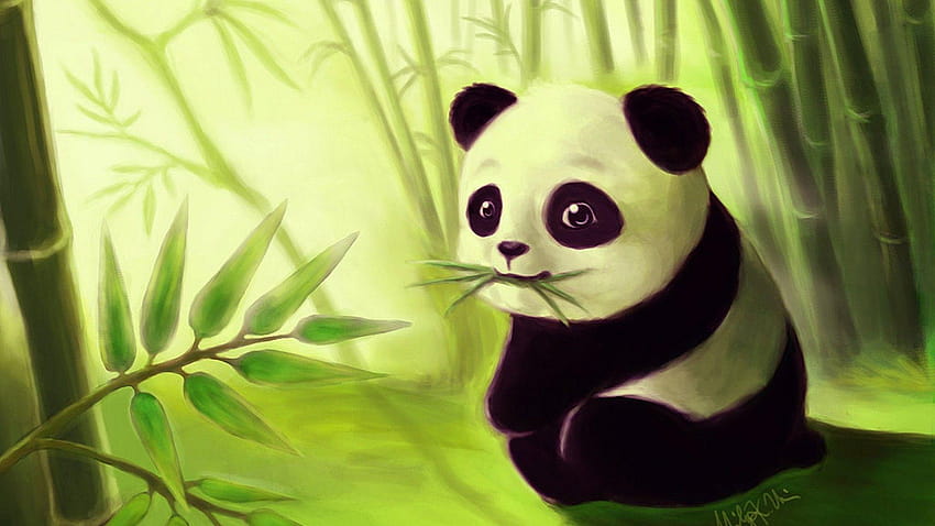 Kawaii Panda Desenho Fofo papel de parede HD
