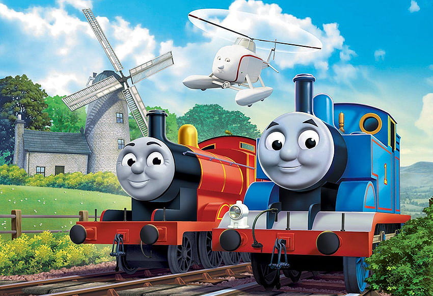 Thomas y sus amigos Thomas en el molino de viento Rompecabezas en a, thomas la locomotora del tanque fondo de pantalla