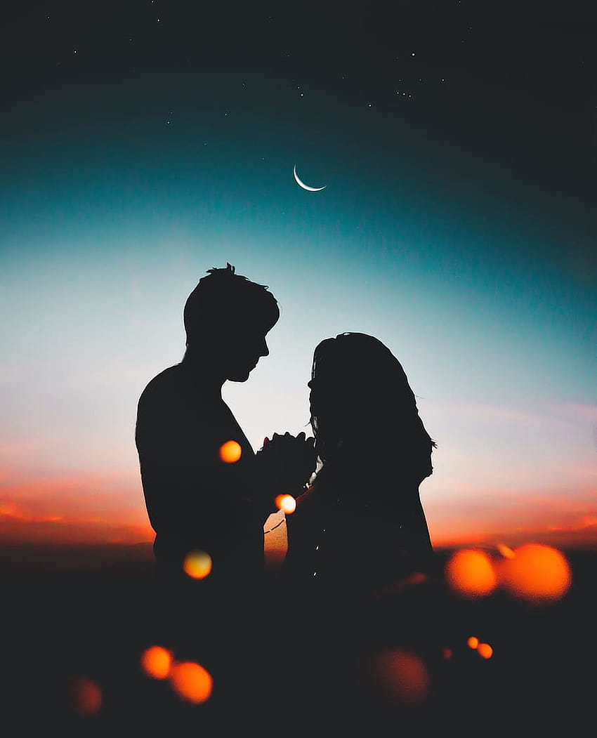 : dawn, man, couple, love, affection, afterglow HD phone wallpaper