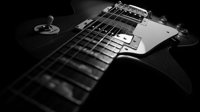 Black And White Guitar HD wallpaper