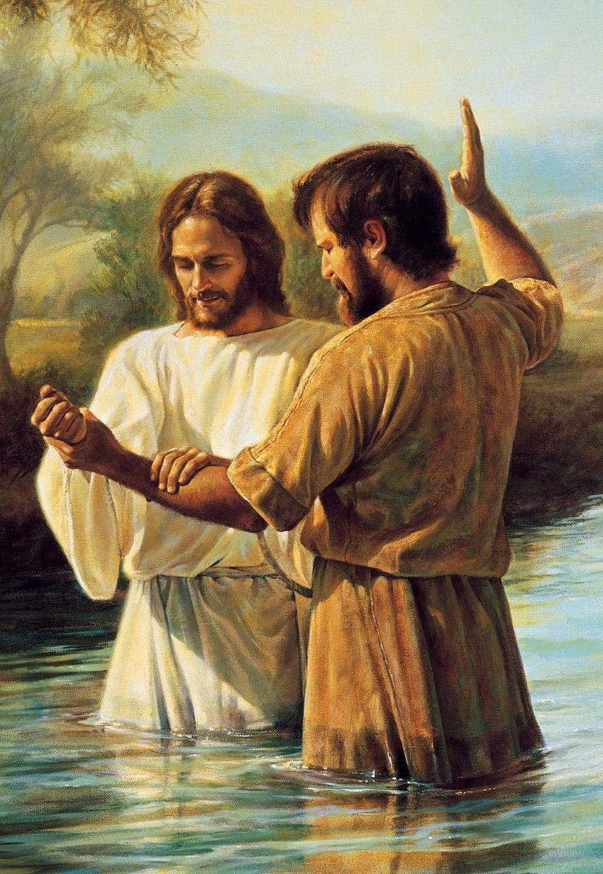 Vaftizci Yahya İsa'yı Vaftiz Ediyor, İsa'nın vaftizi HD telefon duvar kağıdı