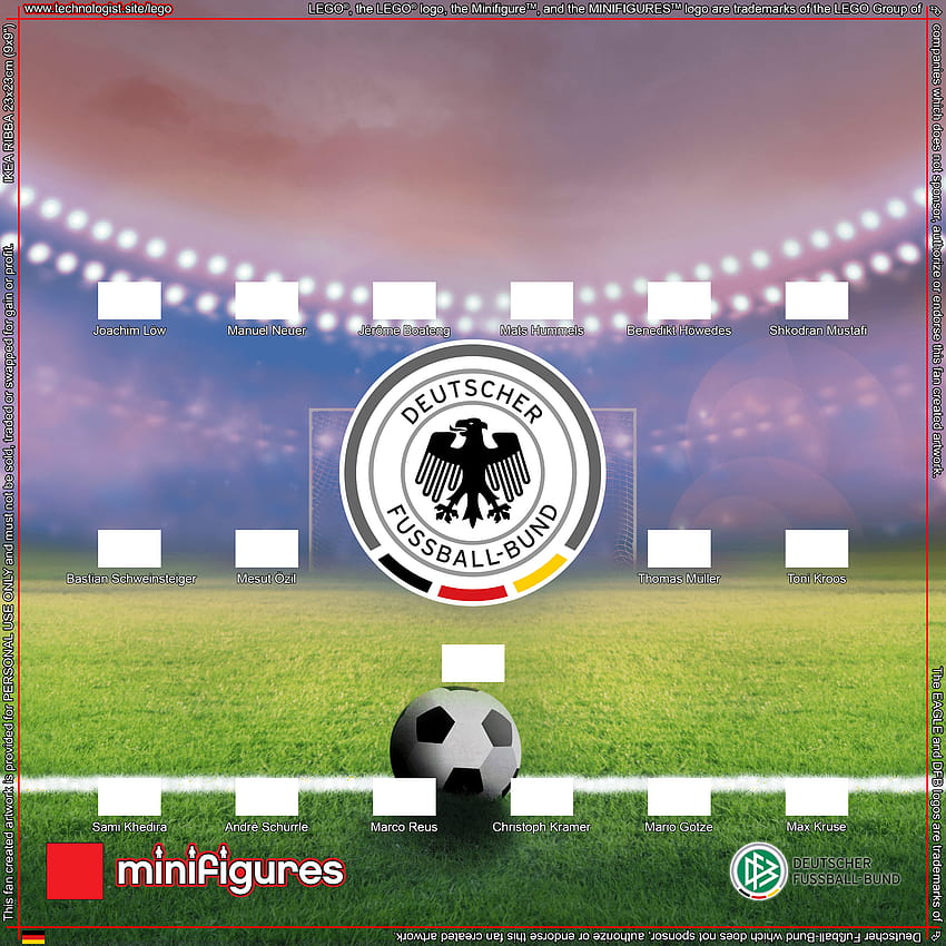 LEGO® Minifigures DFB German Football Team Backgrounds, fundo alemão Papel de parede de celular HD