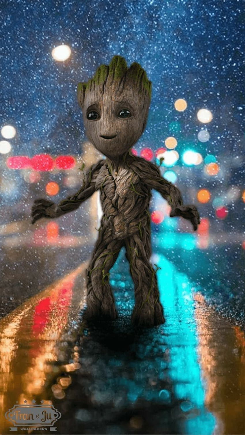 Violet on marvel, cute baby groot guardians of the galaxy HD phone wallpaper