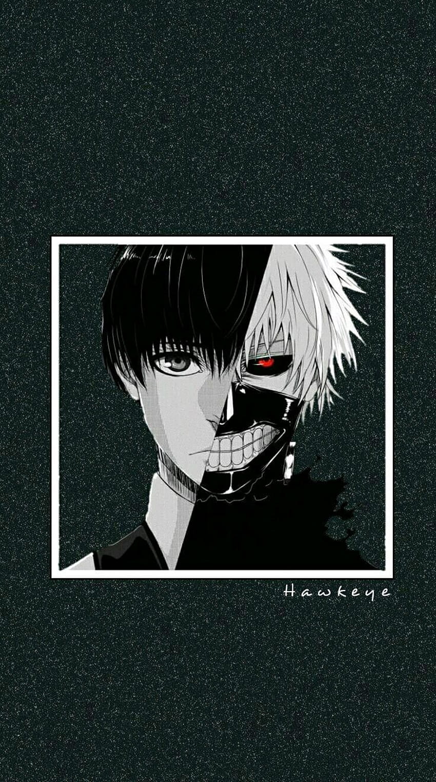 Desenho do Kaneki de Tokyo Ghoul feito no celular