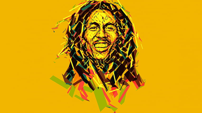 Bob Marley, Low poly, Mosaic art, , Creative, bob marly HD wallpaper