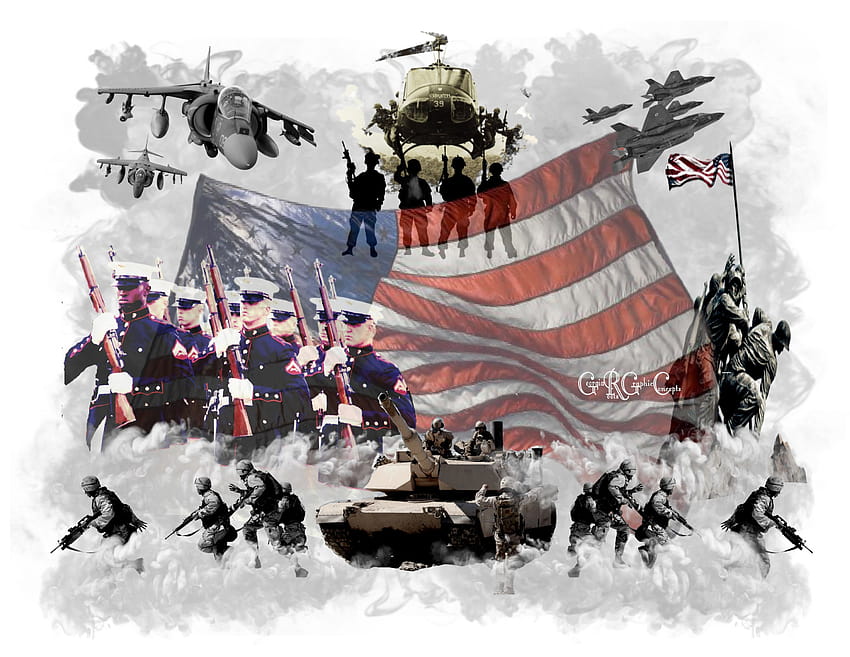 Abstract US Patriotic Marine Corp Military Soldiers PNG/JPEG HD wallpaper
