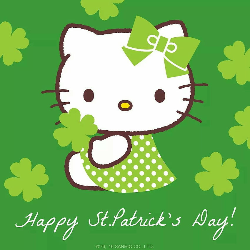 Hallo Kitty St. Patricks, St. Patricks Day Hallo Kitty HD-Handy-Hintergrundbild