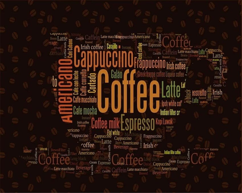 Beibehang Custom European letter coffee cup decoration backgrounds cafe mural home decoration TV bed mural 3d, caffe americano HD wallpaper
