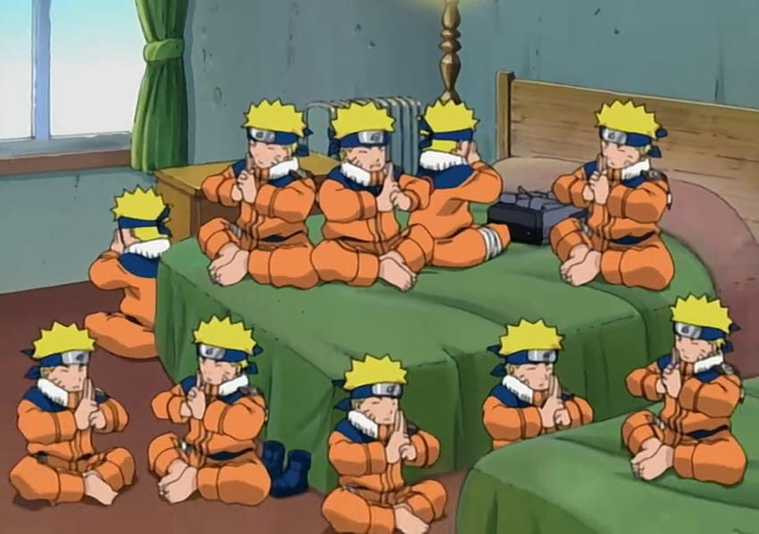 Czy możemy porozmawiać o tym, że Naruto wymyślił trening cienistego klona 3 lata przed tym, zanim użył go do stworzenia rasenshurikena: Naruto, klon cienia naruto Tapeta HD