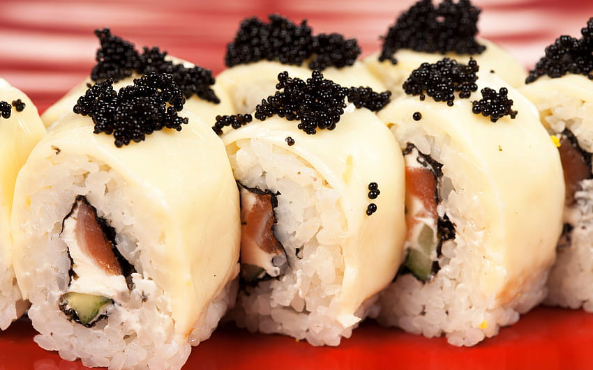 Food Sushi Caviar Rice Seafoods 3840x2400, white rice HD wallpaper