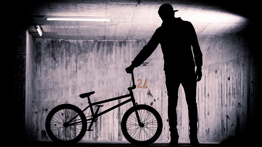 BMX Rider Silhouette U, bmx style HD wallpaper