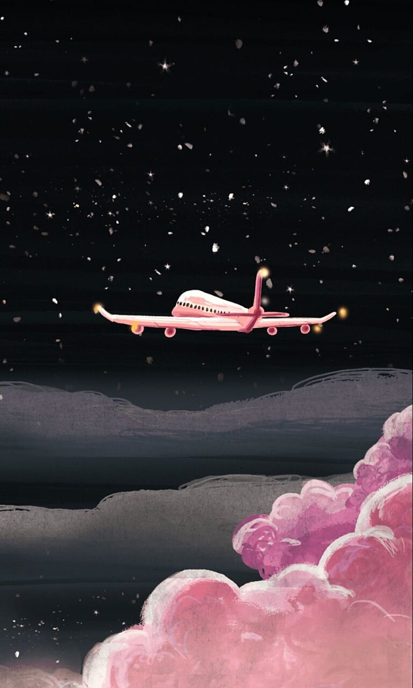 ピンクの飛行機、飛行機の美学 HD電話の壁紙