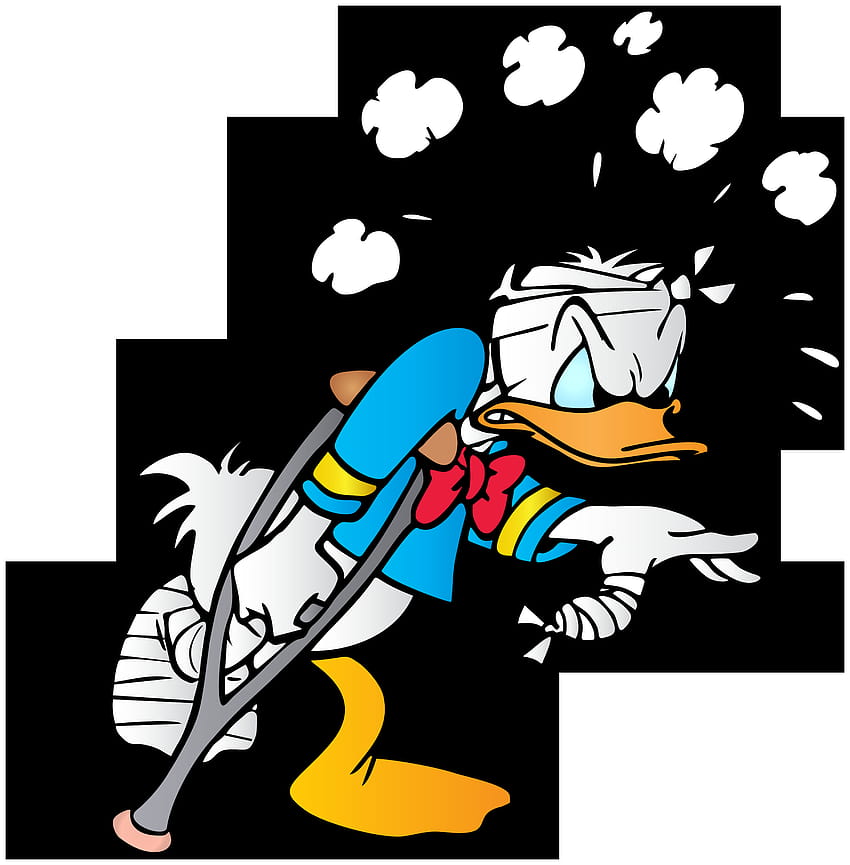 Donald Duck with Crutch PNG Clip Art, donald duck autumn HD phone wallpaper