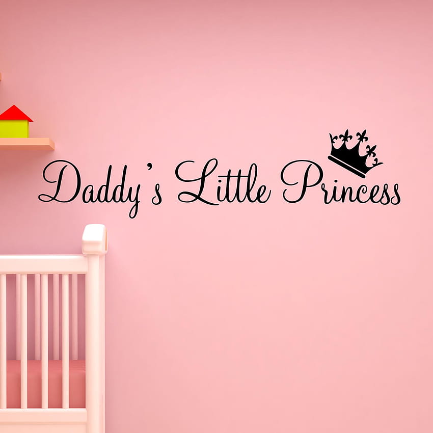 VWAQ Daddy's Little Princess Nursery Matte Black Wall Decal Kids Room Stickers 6 HD phone wallpaper