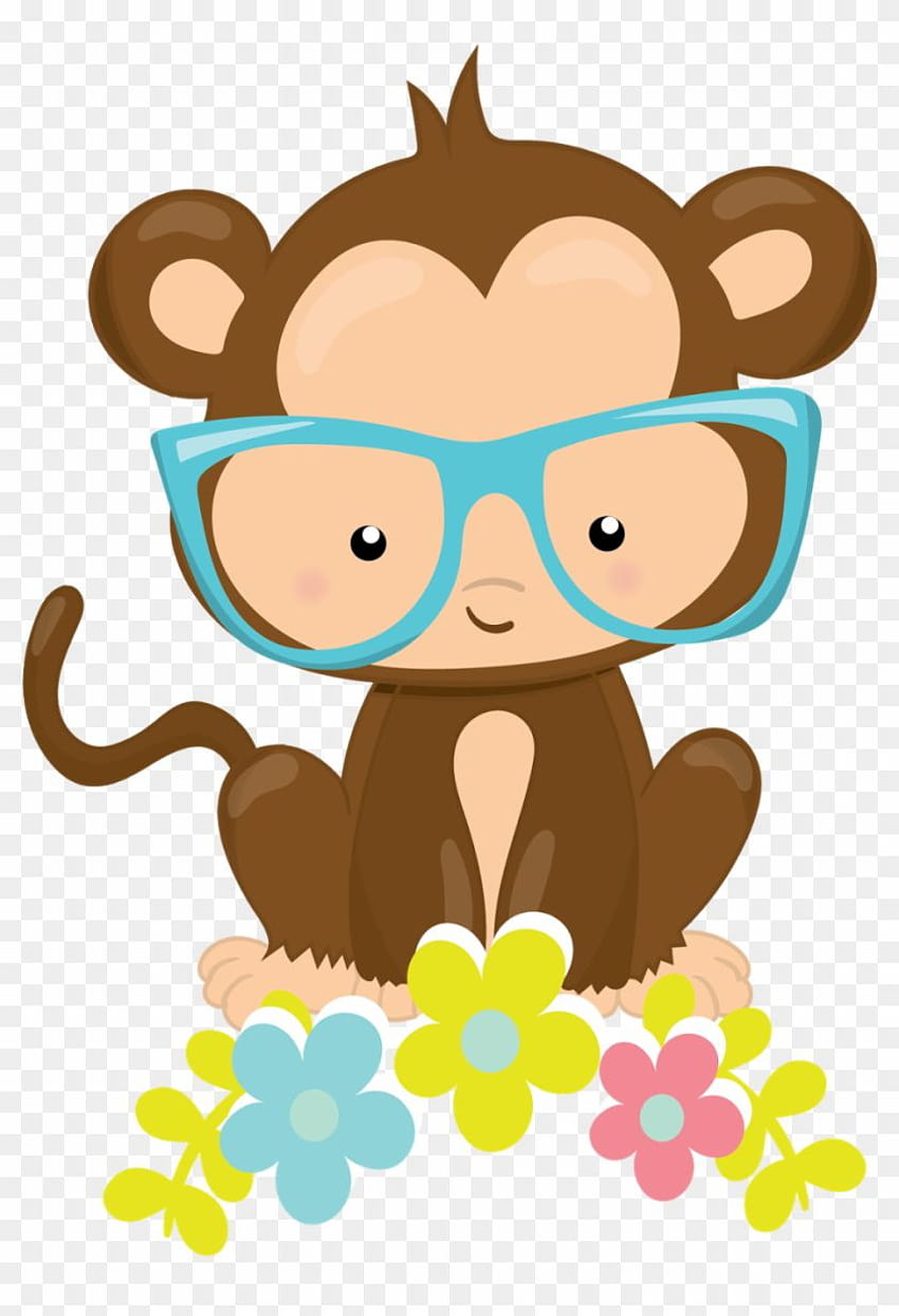 Małpy Kawaii Animaux Pajacyki Kawaii Cute Monkey Cartoon Pod warunkiem Tapeta na telefon HD