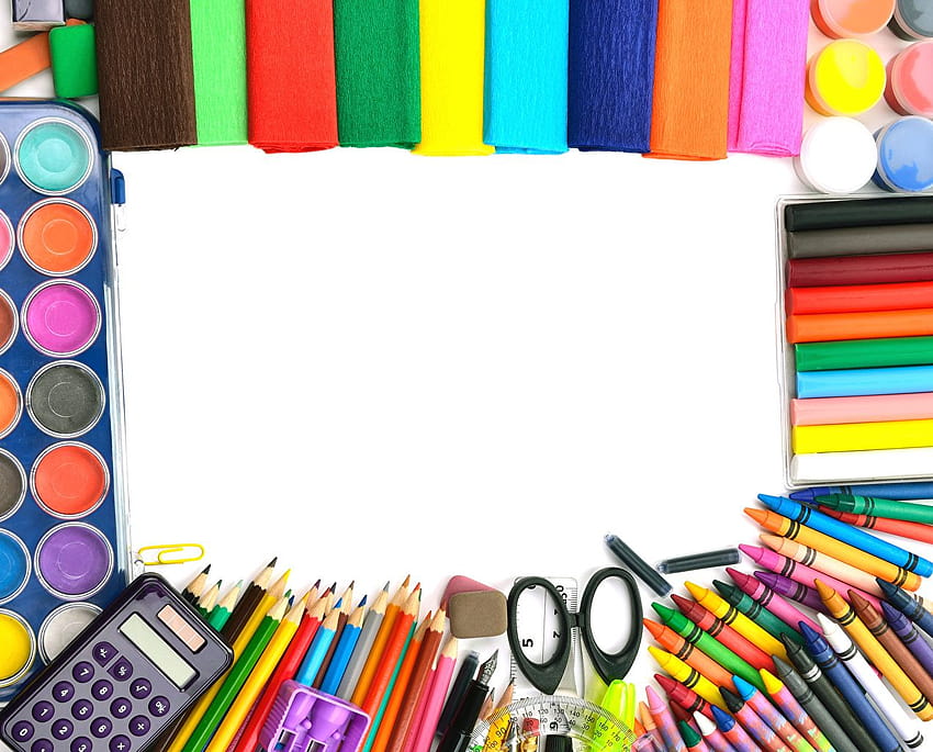 Papeterie École Crayons Stylo à bille Modèle multicolore Fond d'écran HD