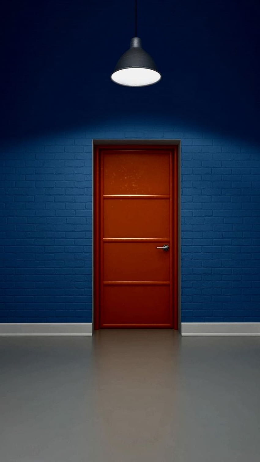 赤いドア 青いレンガ、 HD電話の壁紙